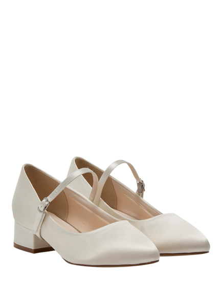 Rainbow Club Ruby Wide Fit Wedding Court Shoes, Ivory - view 2, Ivory