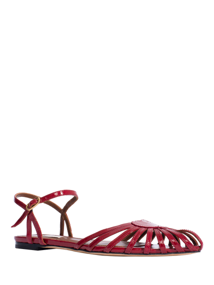 Anonymous Copenhagen Keesha 10 Leather Strappy Sandals, Red - view 2, Red