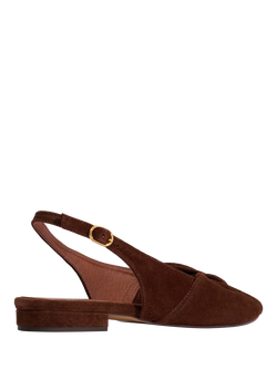 Anonymous Copenhagen Magda 20 Knot Suede Slingback Sandals, Chocolate - view 2, Chocolate