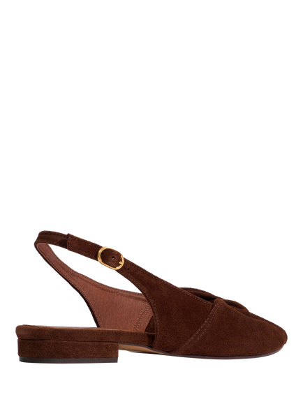 Anonymous Copenhagen Magda 20 Knot Suede Slingback Sandals, Chocolate - view 2, Chocolate