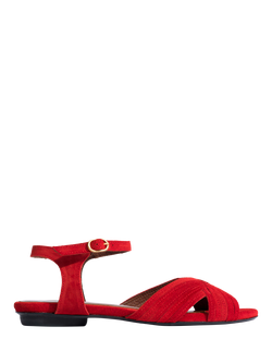 Anonymous Copenhagen Niabi 10 Suede Strappy Sandals, Red, Red