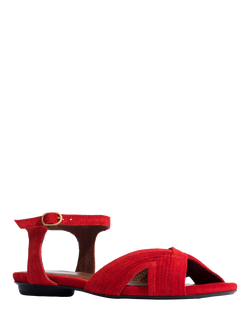 Anonymous Copenhagen Niabi 10 Suede Strappy Sandals, Red - view 2, Red