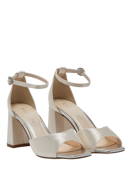 Rainbow Club Solange Block Heel Wedding Sandals, Ivory - view 2, Ivory