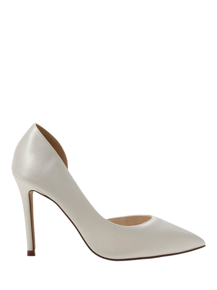 Rainbow Club Camilla Satin Stiletto Heel Wedding Court Shoes, Ivory, Ivory