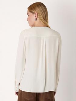 Whistles Draped Ruffle Top, Ivory - view 2, Ivory