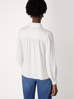 Whistles Tie Detail Crepe Blouse - view 2, Ivory