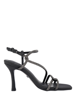 KG Kurt Geiger Audrey Embellished Twist Strappy Heeled Sandals, Black