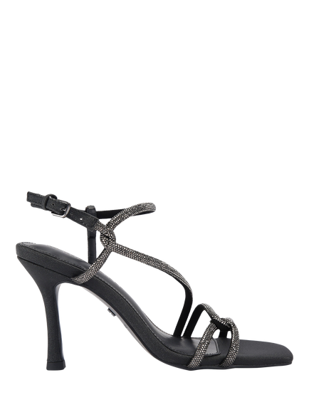 KG Kurt Geiger Audrey Embellished Twist Strappy Heeled Sandals, Black