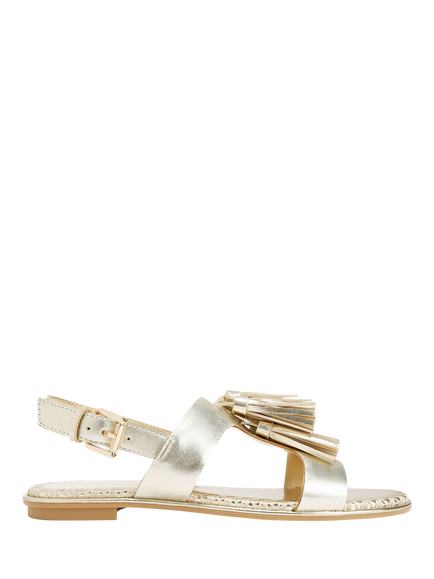 KG Kurt Geiger Rita Leather Embellished Strappy Sandals, Gold, Gold