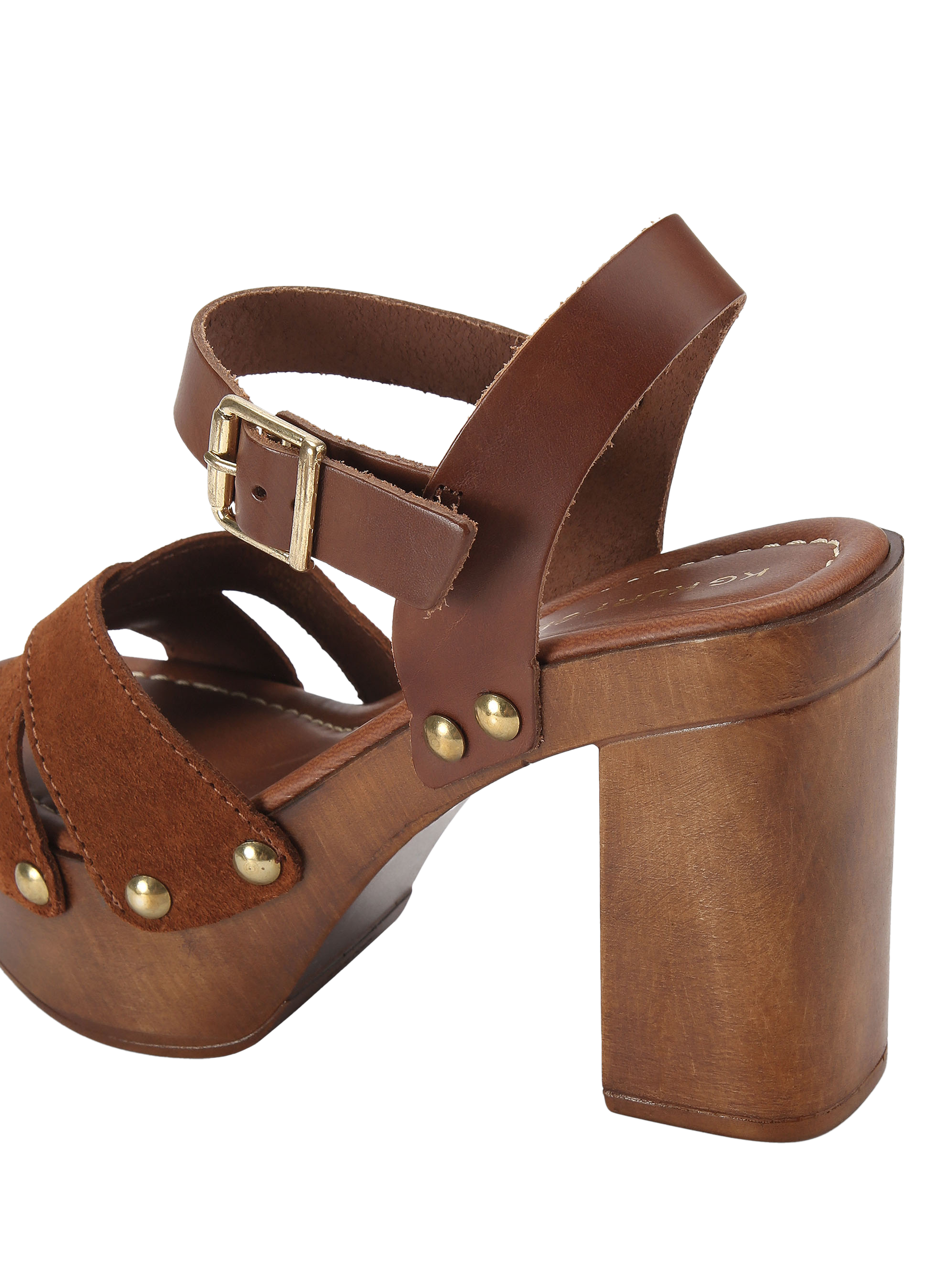Product image 3 of 4, which shows KG Kurt Geiger Rua Block Platform Heel Sandals, Brown, 3