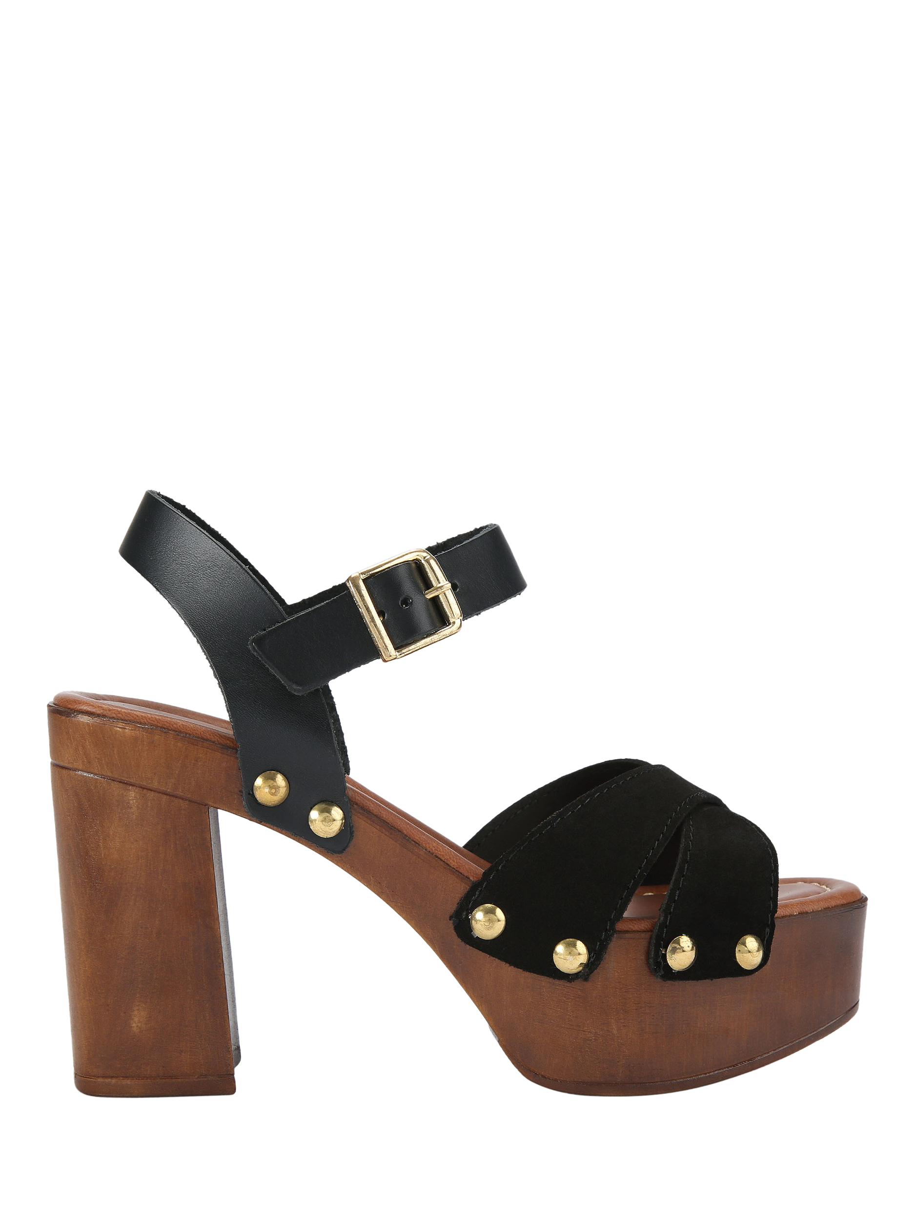 Product image 1 of 4, which shows KG Kurt Geiger Rua Block Platform Heel Sandals, Black, 3