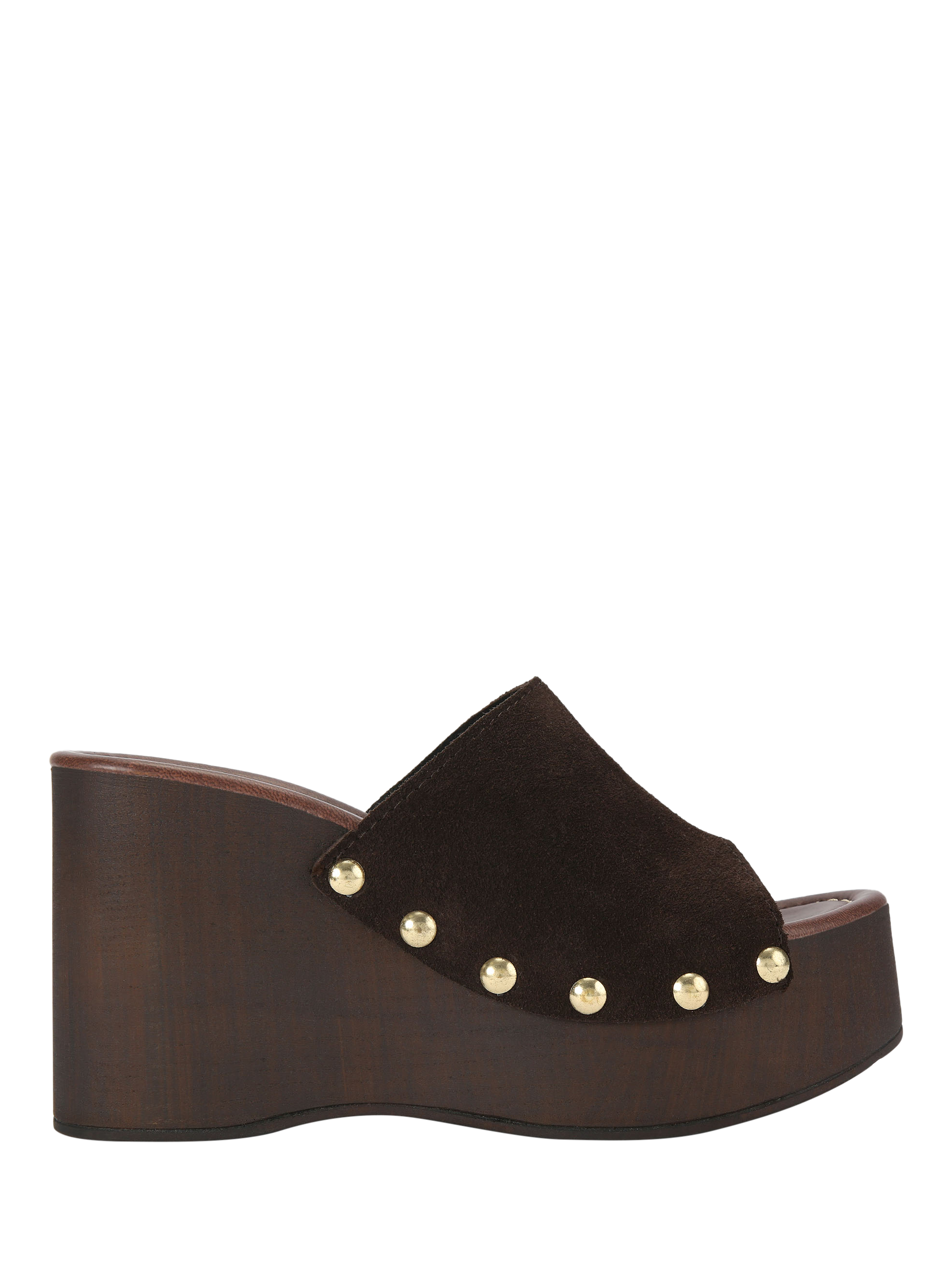 Product image 1 of 4, which shows KG Kurt Geiger Rua Wedge Sandals, Dark Brown, 3