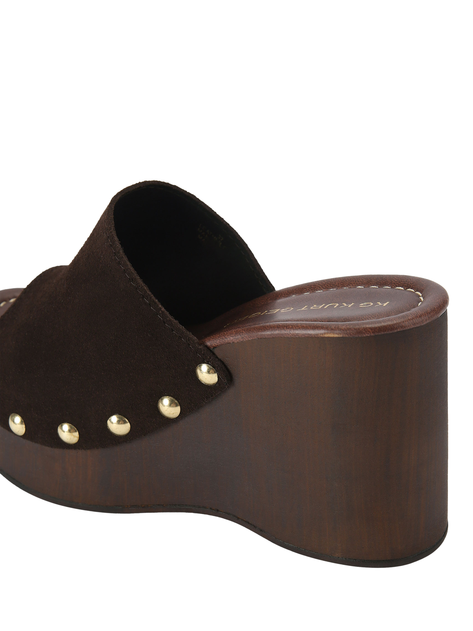 Product image 3 of 4, which shows KG Kurt Geiger Rua Wedge Sandals, Dark Brown, 3