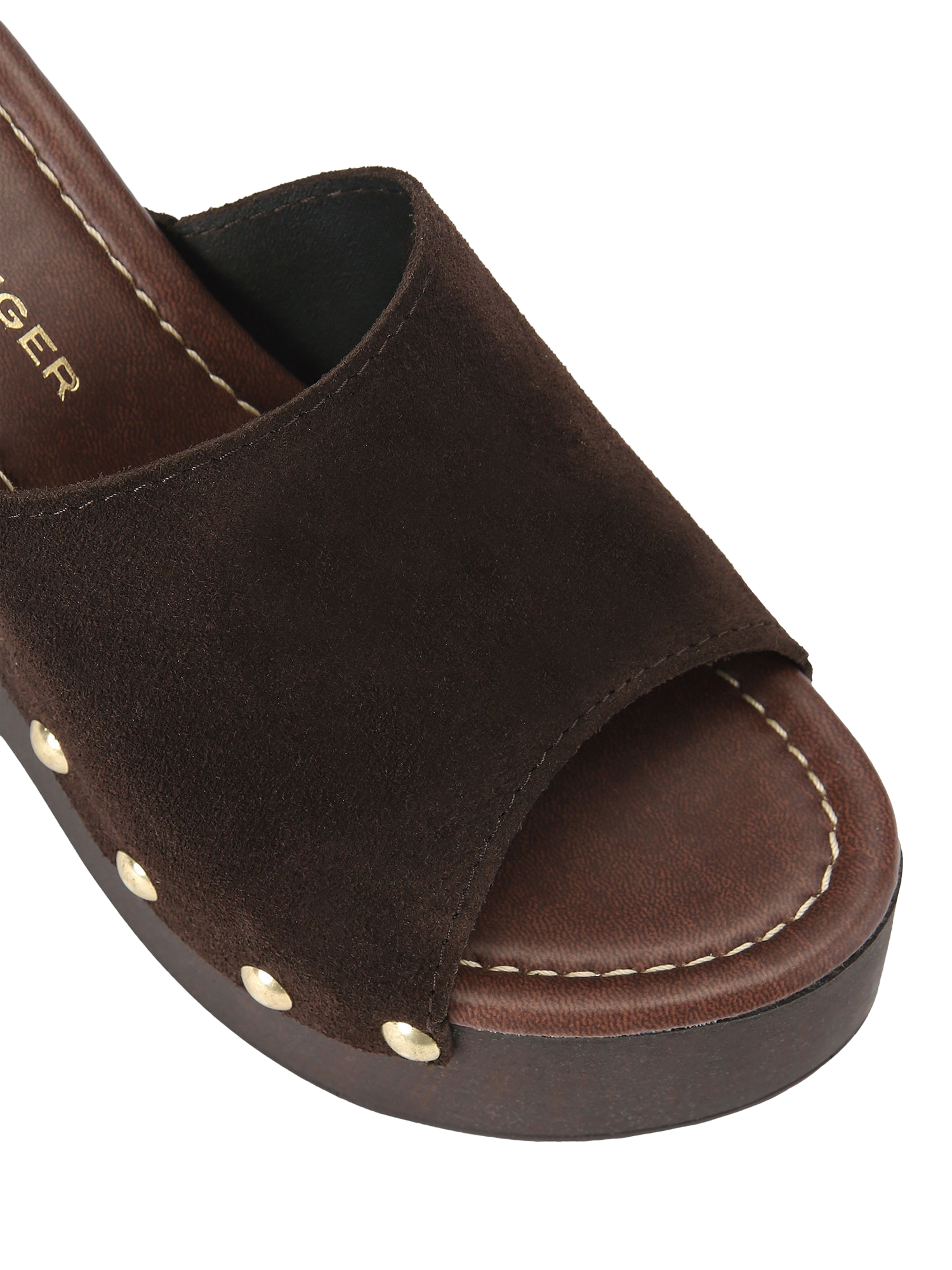 Product image 4 of 4, which shows KG Kurt Geiger Rua Wedge Sandals, Dark Brown, 3