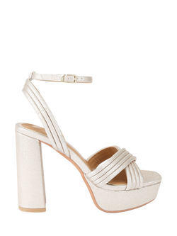 KG Kurt Geiger SILO Platform Heeled Sandals, Gold, Gold