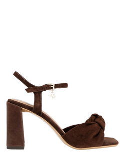 KG Kurt Geiger Signet Knot Block Heeled Sandals, Brown, Brown