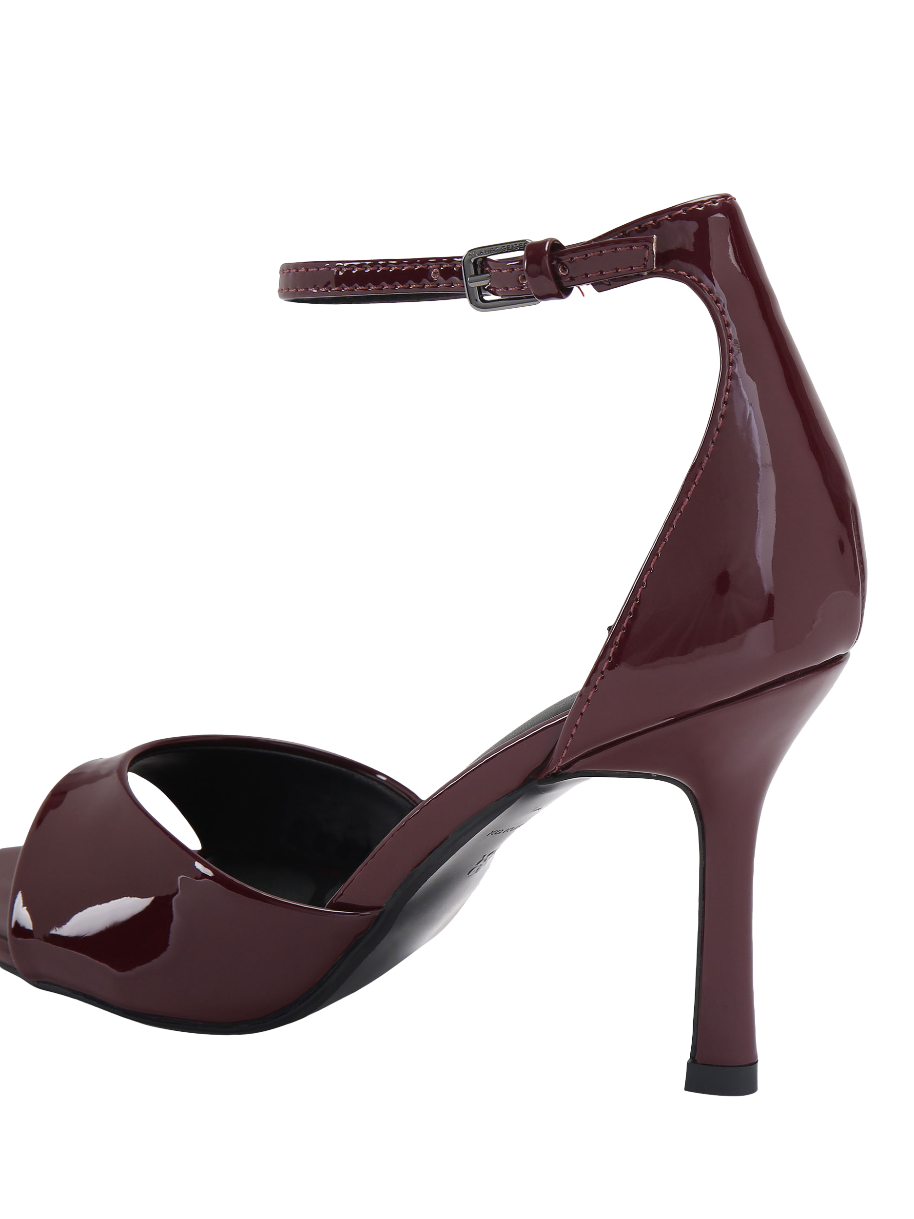 Product image 4 of 5, which shows KG Kurt Geiger Serena Open Toe Stiletto Sandals, Wine, 3