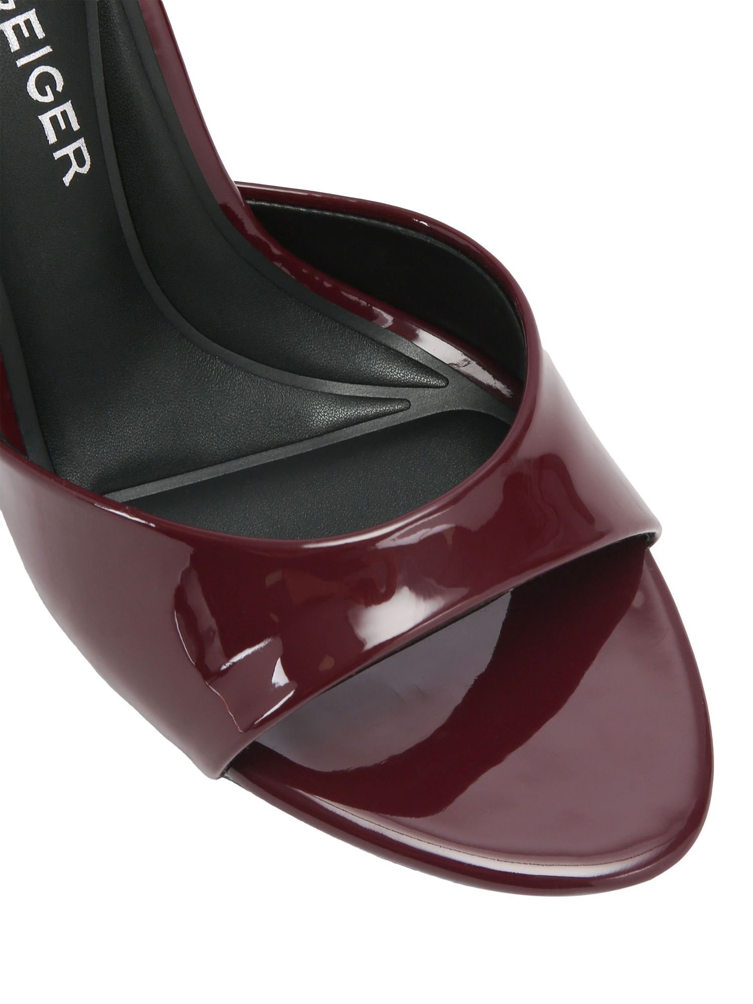 Product image 5 of 5, which shows KG Kurt Geiger Serena Open Toe Stiletto Sandals, Wine, 3