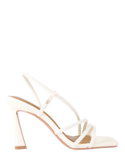 KG Kurt Geiger Sweetie Pearl Embellished Flared Heel Sandals, White, White