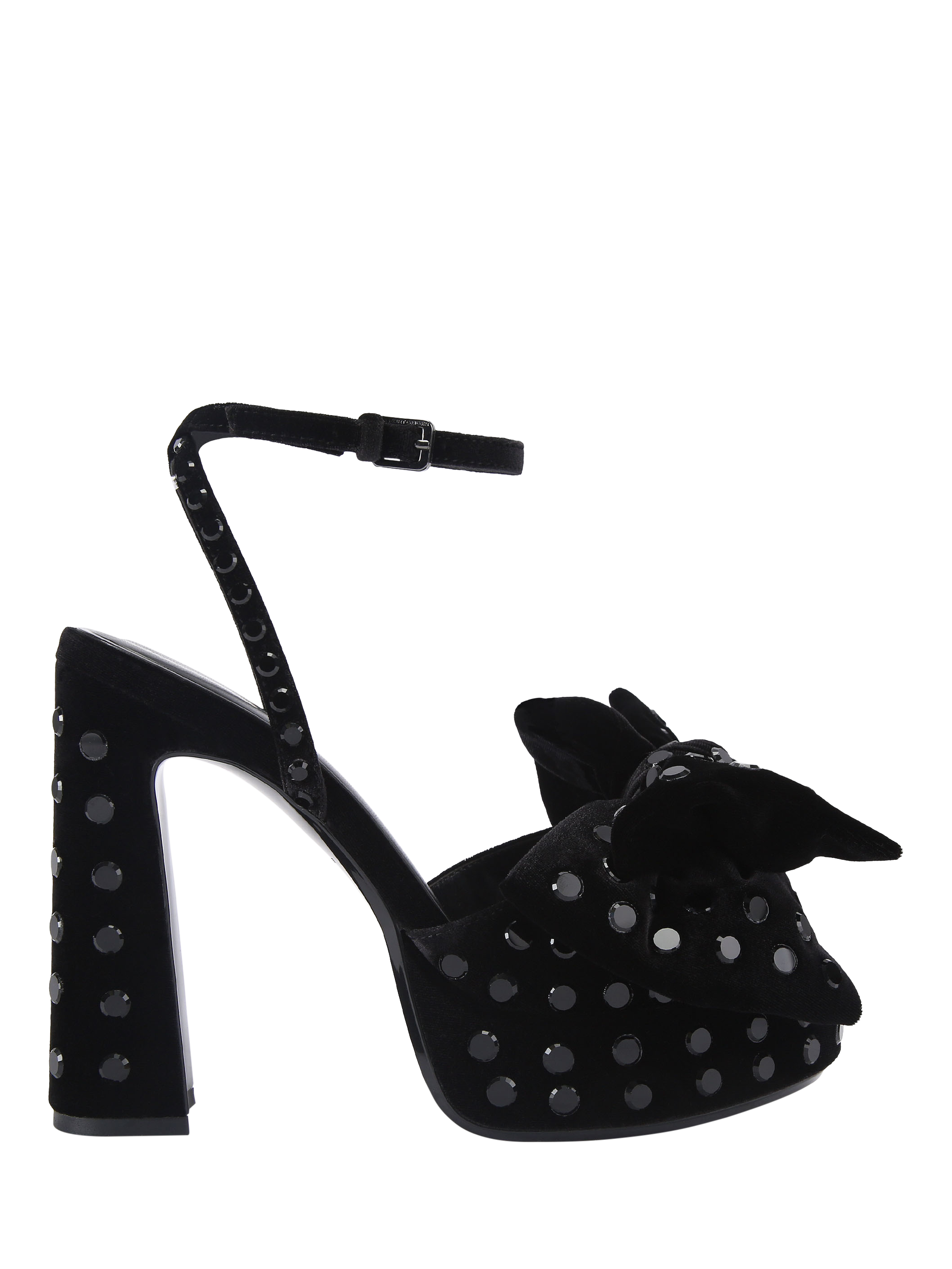 Product image 1 of 5, which shows KG Kurt Geiger Style Embellished Block Heel Sandals, Black, 3