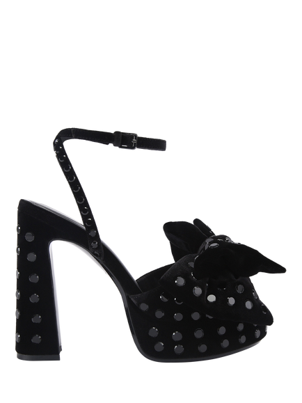 KG Kurt Geiger Style Embellished Block Heel Sandals, Black