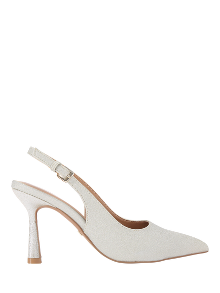 KG Kurt Geiger Adina Point Toe Stiletto Court Shoes, Silver, Silver