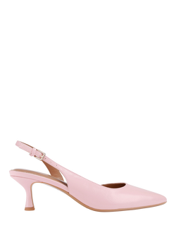 KG Kurt Geiger Aria Low2 Kitten Heel Court Shoes, Pink Mid, Pink Mid