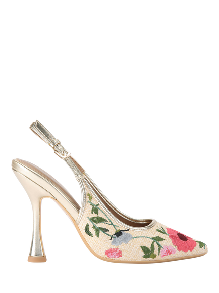 KG Kurt Geiger Aria2 Flower Embellished Court Shoes, Multi, Multi