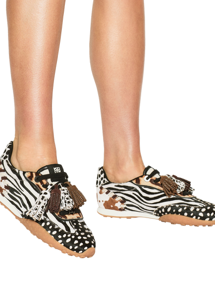 KG Kurt Geiger Mixed Print Lace Up Trainers, Multi - view 2, Multi