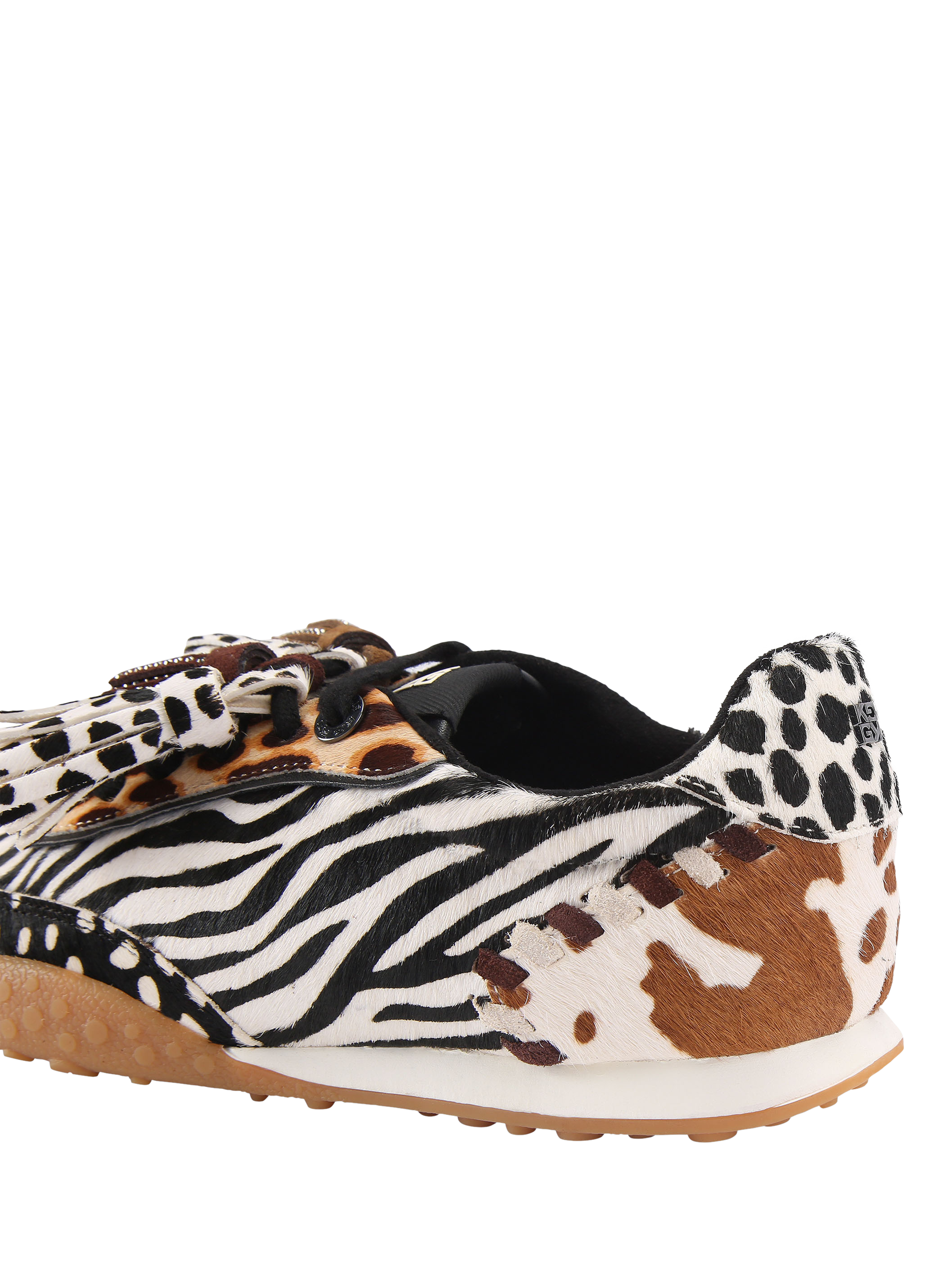 Product image 4 of 5, which shows KG Kurt Geiger Mixed Print Lace Up Trainers, Multi, 3