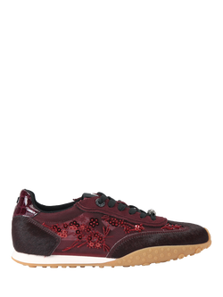 KG Kurt Geiger Lavender Suede Beaded Trainers, Red Wine