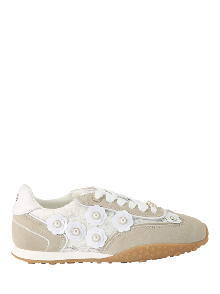 KG Kurt Geiger Lavender Floral Beaded Trainers, White/Multi, White/Multi