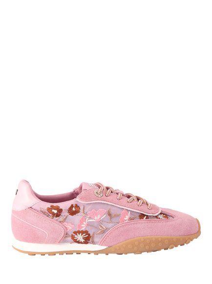 KG Kurt Geiger Lavender Floral Embroidered Trainers, Pink/Multi, Pink/Multi
