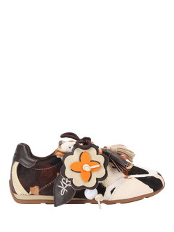 KG Kurt Geiger Lennon Suede Cow Print Trainers, White Multi White, White Multi White