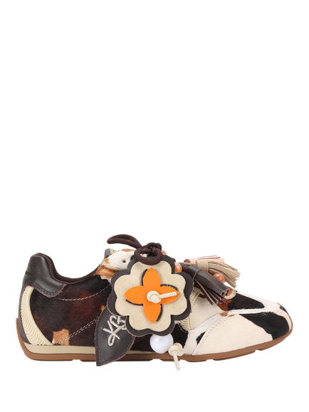 KG Kurt Geiger Lennon Suede Cow Print Trainers, White Multi White, White Multi White