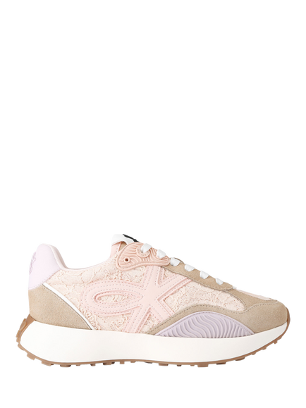 KG Kurt Geiger Lettie Canvas Embroidered Trainers, Pink/Multi