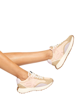 KG Kurt Geiger Lettie Canvas Embroidered Trainers - view 2, Pink/Multi