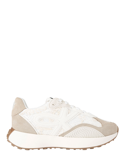 KG Kurt Geiger Lettie Canvas Embroidered Trainers, White/Multi