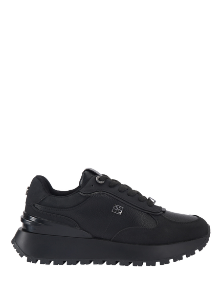 KG Kurt Geiger Louisa Lace Up Flatform Trainers, Black, Black