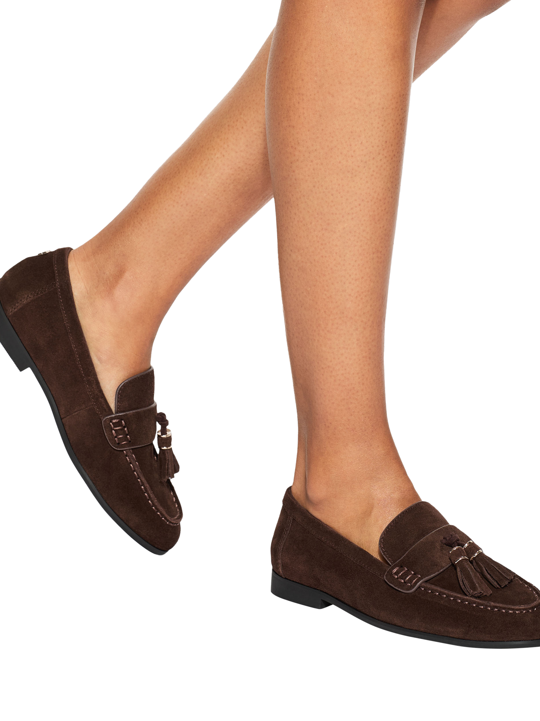 Product image 2 of 5, which shows KG Kurt Geiger Mardy Suede Loafers, Brown, 3