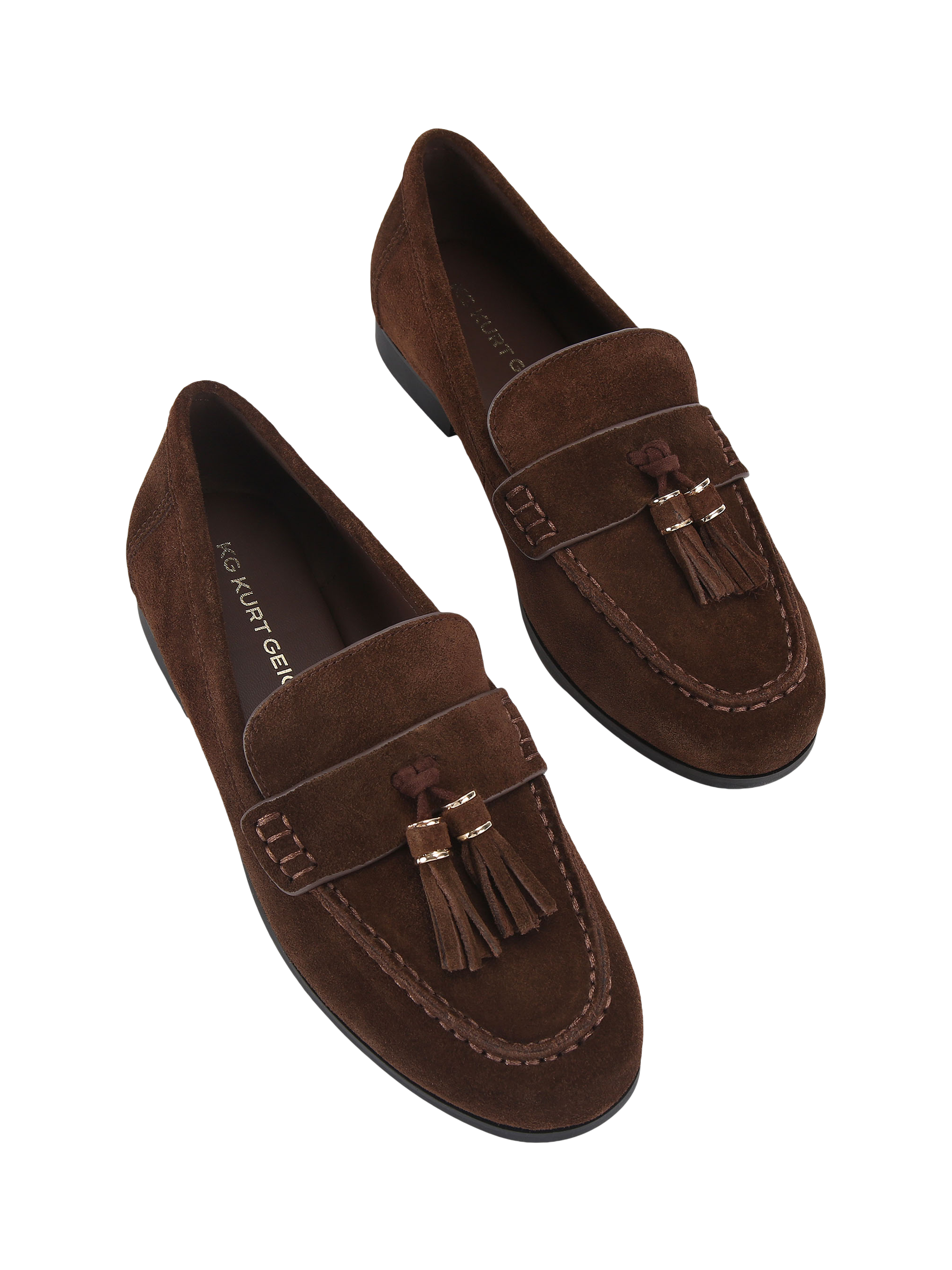 Product image 3 of 5, which shows KG Kurt Geiger Mardy Suede Loafers, Brown, 3