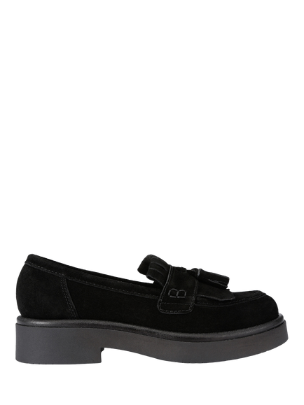 KG Kurt Geiger Mylo Suede Round Toe Loafers, Black