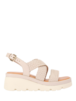 KG Kurt Geiger Perrie Woven Leather Chunky Espadrille Sandals, Putty, Putty