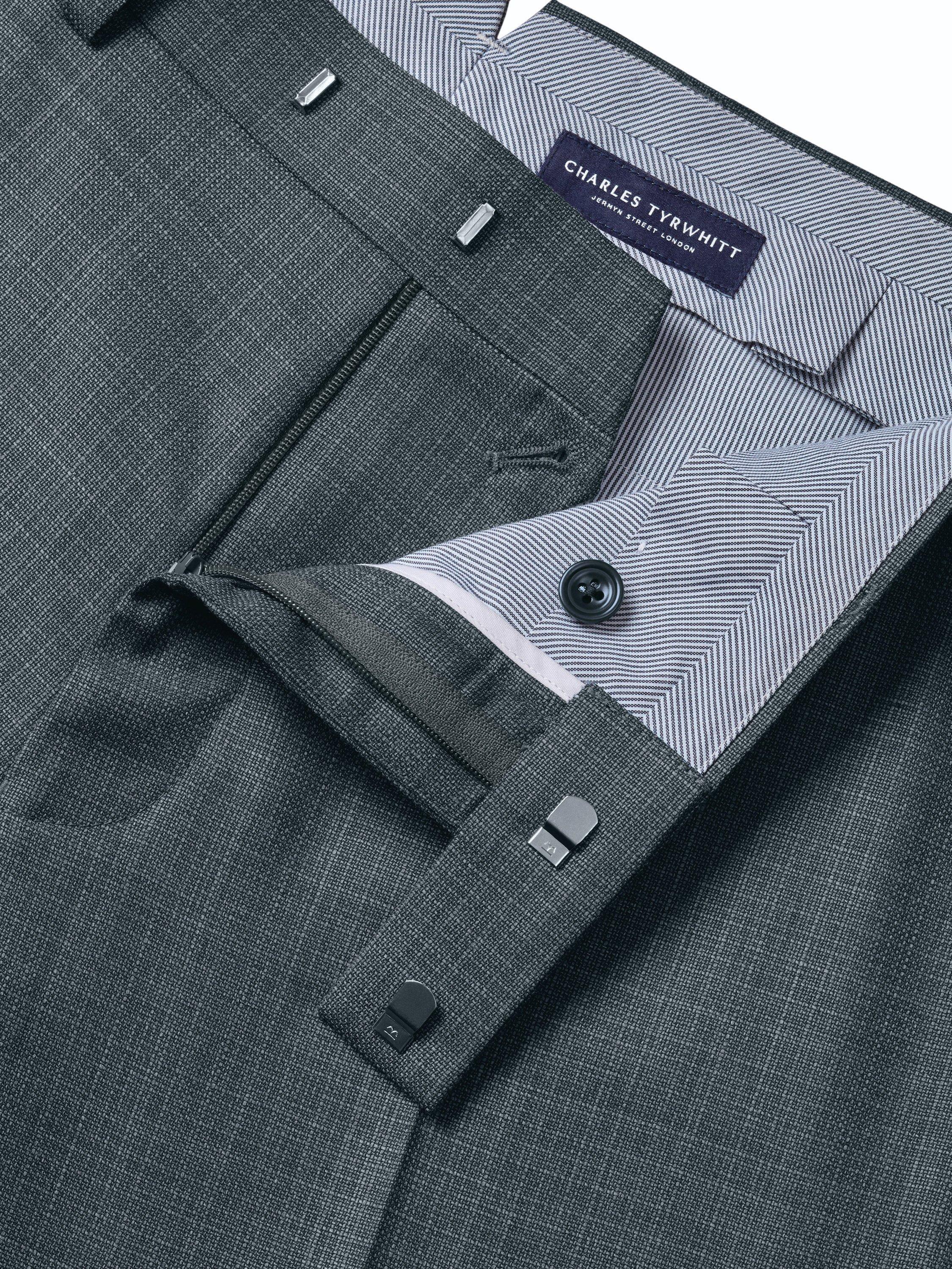 Product image 4 of 4, which shows Charles Tyrwhitt Slim Fit Wool Suit Trousers, Graphite Grey, 30S