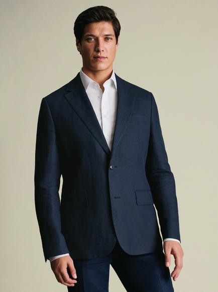 Charles Tyrwhitt Regular Fit Linen Suit Jacket, Navy, Navy