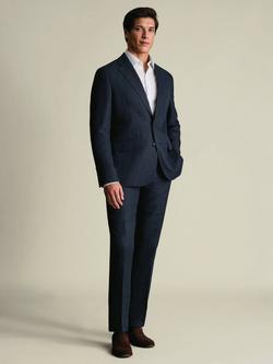 Charles Tyrwhitt Regular Fit Linen Suit Trousers, Navy - view 2, Navy