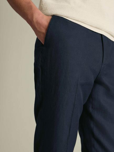 Charles Tyrwhitt Regular Fit Linen Suit Trousers, Navy - view 2, Navy