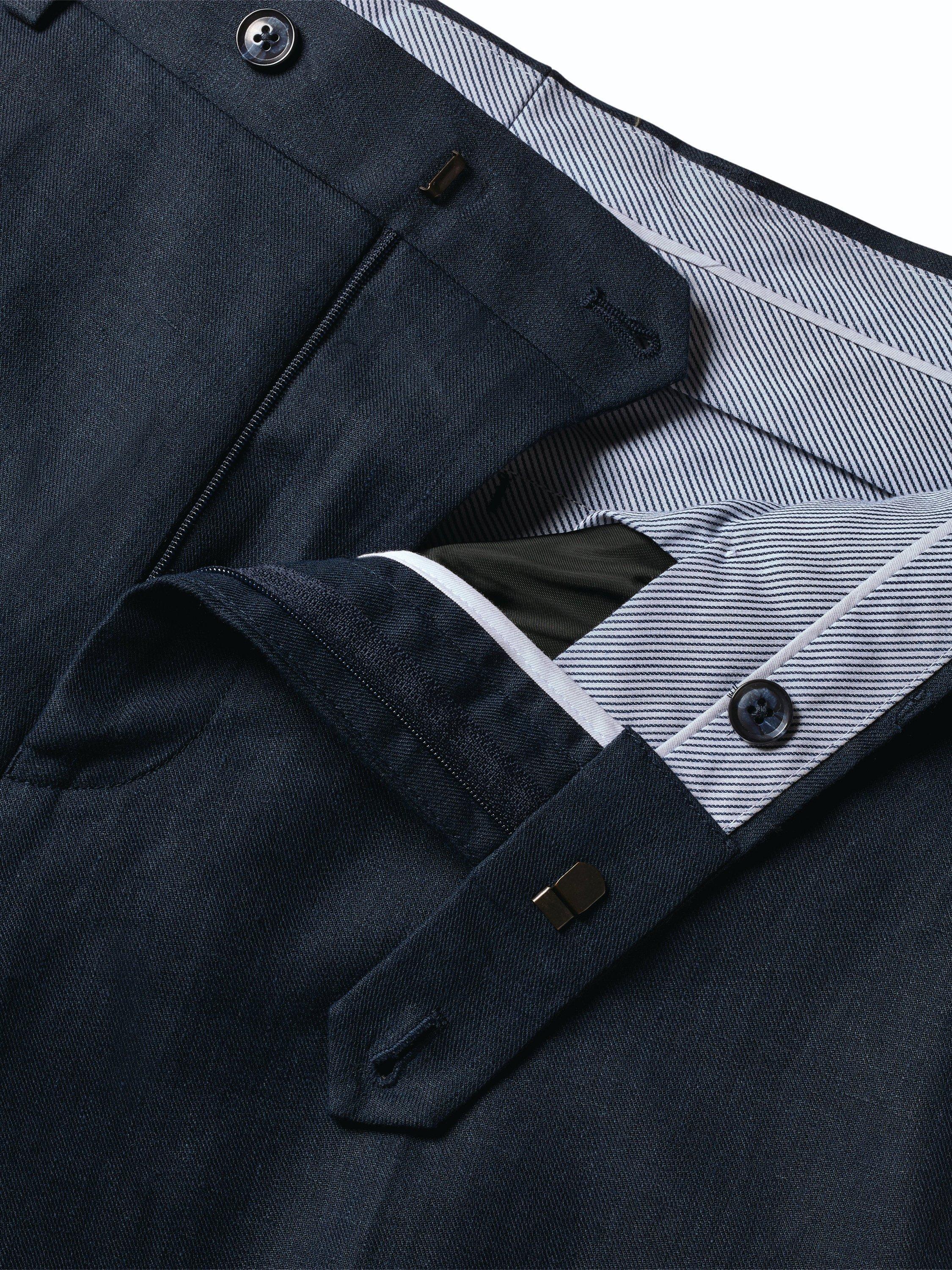 Product image 4 of 4, which shows Charles Tyrwhitt Regular Fit Linen Suit Trousers, Navy, 30S