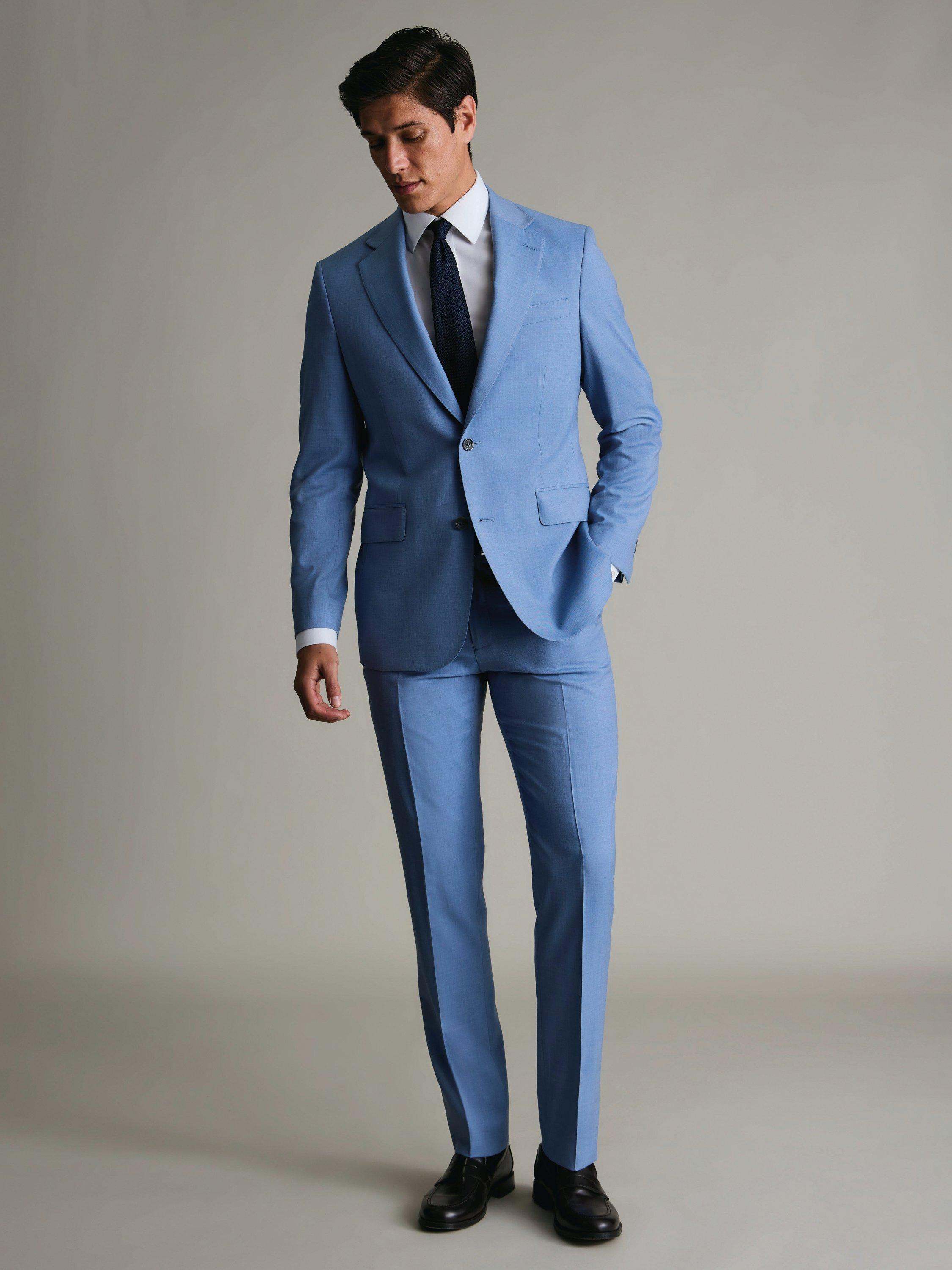 Product image 5 of 5, which shows Charles Tyrwhitt Slim Fit Wool Suit Jacket, Light Blue, 36R