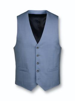 Charles Tyrwhitt Regular Fit Wool Waistcoat, Light Blue - view 2, Light Blue